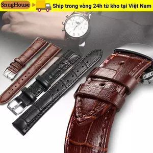 SNUGHOUSE 16mm 20mm 22mm Dây đeo đồng hồ đeo tay bằng da thật mềm Thắt lưng thể thao cổ điển
