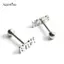 AqToCna 1pc316l Phẫu Thuật Thép Lưỡi Barbell Stud Xuyên Vòng Punk Lưỡi Xuyên Trang Sức Cơ Thể 1.6X14X5mm AqToCna