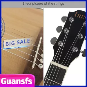 Guansfs Bộ 6 Dây Đàn Guitar Acoustic Hợp Kim Đồng Mạ Bạc Vết Thương Thứ 1-6 (.010-.047)