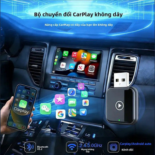 Adapter CarPlay không dây cho ô tô hỗ trợ Android Auto chuyển đổi có dây sang không dây kết nối nhanh chóng