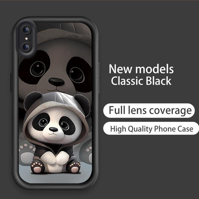 Ốp Lưng Cho iPhone X XR XS Max Hoạt Hình Silicon Xu Hướng Mềm Ốp lưng TPU Cặp Đôi Gấu Trúc Mắt Thiên Thần Ốp Lưng Chống Sốc