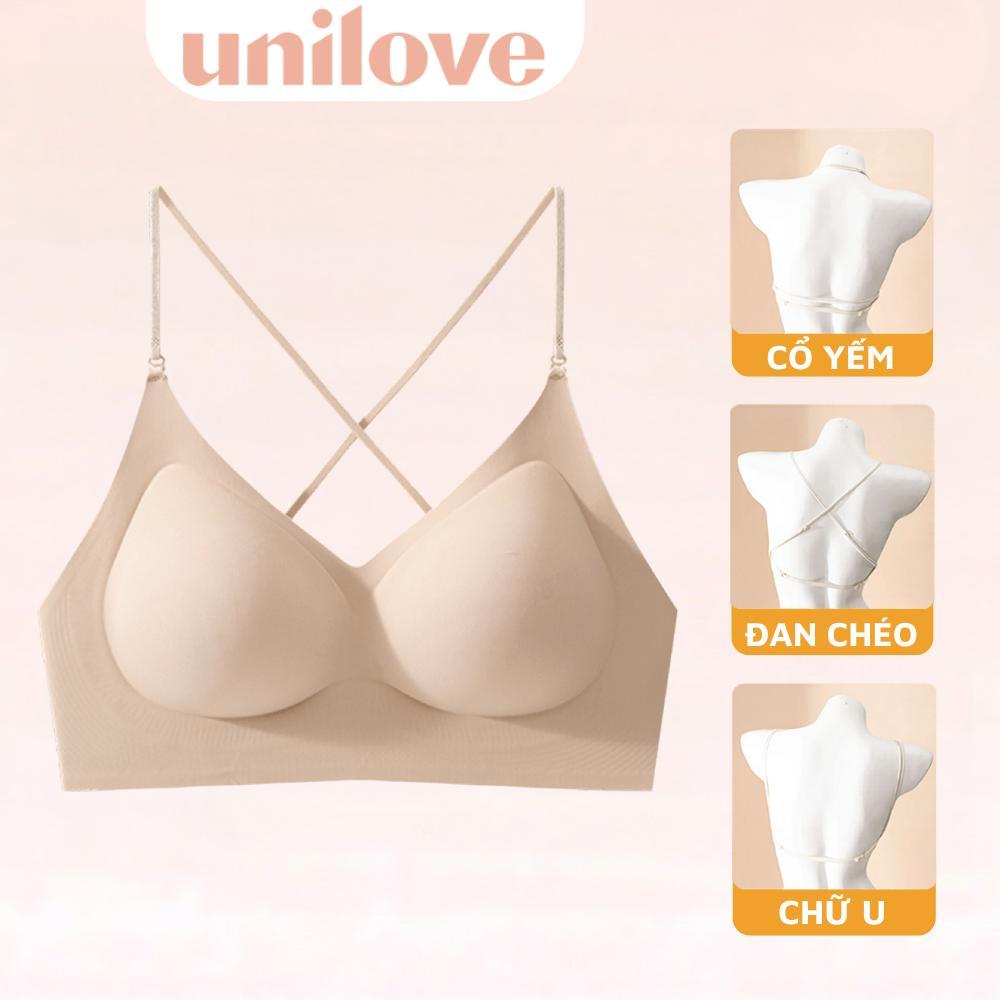 (Cổ Yếm) Bra Áo Lót Su 3 Kiểu Mặc Không Gọng Không Lộ Viền Unilove Cho Áo Yếm Áo 2 Dây Hở Lưng 6339