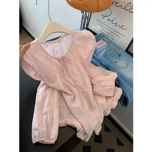 Mùa xuân bán chạy Phong cách mới nhẹ nhàng Thời trang phù hợp với mọi trận đấu thêu ren Jacquard Áo sơ mi cao cấp Bl