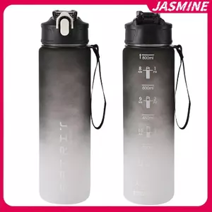 JASMINE 800ml / 28oz Bình Nước Thể Thao Dung Tích Lớn Chống Rò Rỉ Cốc Nhựa Nhiều Màu Sắc Uống Ngoài Trời Du Lịch Di Động Tập Gym Thể Dục Bình JASMINE