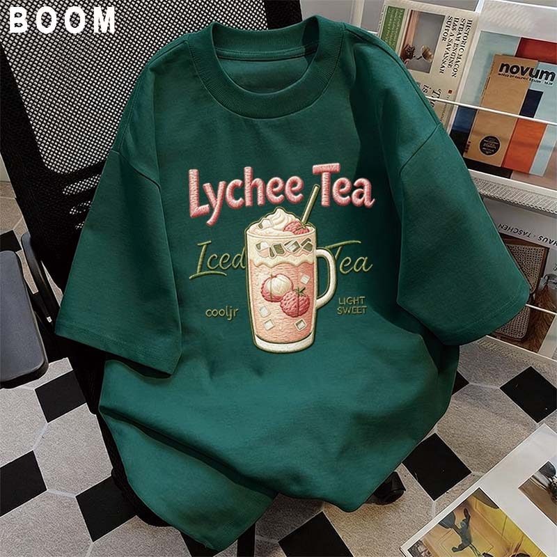 Áo thun chữ thêu nữ kiểu hàn quốc form rộng tay lỡ cổ tròn cotton mát - hè hot trend in cách dễ thương- Local brand #17