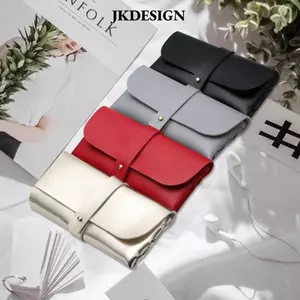 JKDESIGN Hộp Đựng Kính Da Pu Mềm, Thanh Lịch và Nhẹ, Khóa Sò Cho Nam Nữ