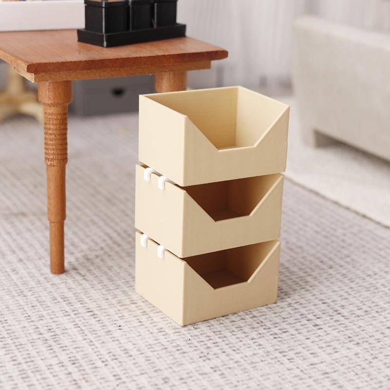 [DPN-t] 1 Bộ 1 12 Quy Mô Hộp Đựng Ba Lớp Nhà Búp Bê Hộp Đựng Hộp Đựng Di Động Cho DIY Phụ Kiện Thu Nhỏ Phòng Học Mới