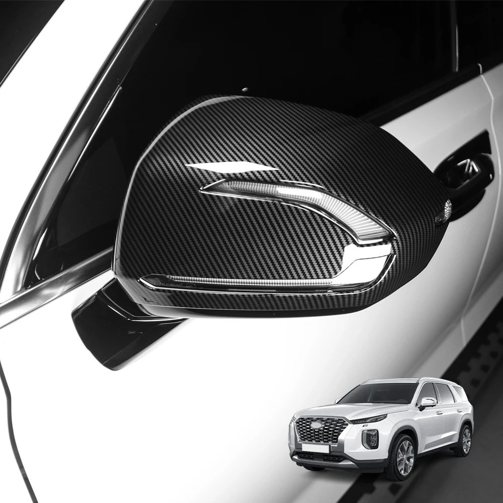 Phụ Kiện Ngoại Thất Cho Xe Hyundai Palisade 2020-2025 Xe Ô Tô Màu Đen Gương Chiếu Hậu Trang Trí Bao Viền Phụ Kiện