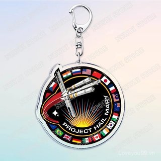 Hot Project Hail Mary Mission Crest Móc khóa cho phụ kiện Rocky Space Andy Weir Cảnh