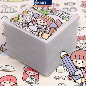 MAKY 50 Cái Không Lặp Lại PET Chống Thấm Nước Dễ Thương Sổ Cái Stiers Cut-free Stiers Cho Học Sinh Và Bé Gái Anime Stiers VN