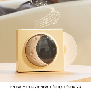 Loa Bluetooth Để Bàn Round X09 Đĩa Xoay Mặt Trăng Có Đồng Hồ Pin 1500mAh Thẻ TF