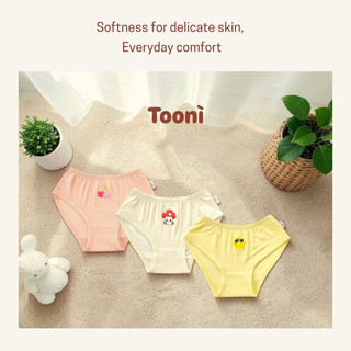 Combo 3 quần chip tam giác Toonì chất Modal mềm mịn kháng khuẩn cho bé gái 10-40kg Bubbybaby-GV