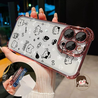 Ốp Điện Thoại Mèo Con Dễ Thương Cho iQOO 15R 15 Ultra 13 12 Pro 11 7 Z11 Z11X Z10 Lite Z10R Z10X Z9 Turbo Z9X Z8 Z8X 5G Khung Mạ Đơn Giản Bốn Góc Vỏ Mềm Trong Suốt