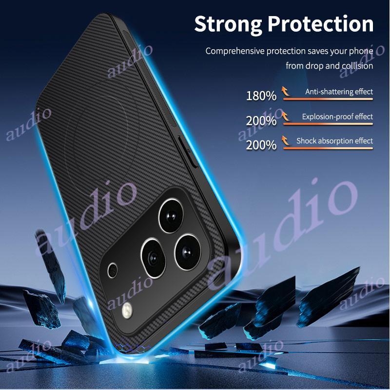 HONOR 600 Pro 5G Da Sang Trọng Sợi Carbon Từ Tính Ốp lưng Honor 600 Pro Honor600 Pro 5G Silicon Mềm Bảo Vệ Ốp Lưng Chống Sốc Cho Honor 600Pro Honor600Pro 5G