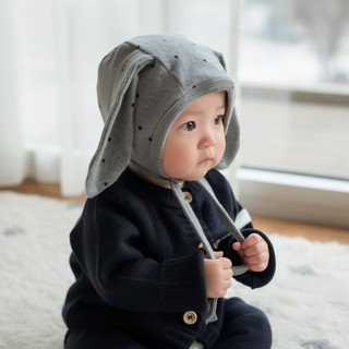 Bé Đan Tai Thỏ Mũ Cotton Mềm Mại Trẻ Sơ Sinh Mũ Chin Dây Đeo Ấm Áp Dễ Thương Bé Gái Bé Trai