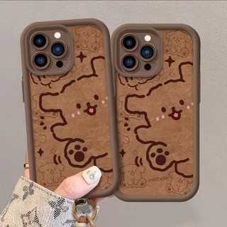 Dành Cho IPhone17 16 15 14 13 12 11ProMax X XR XSMax 7Plus Dễ thương Brown dòng Puppy chống rơi trường hợp điện thoại