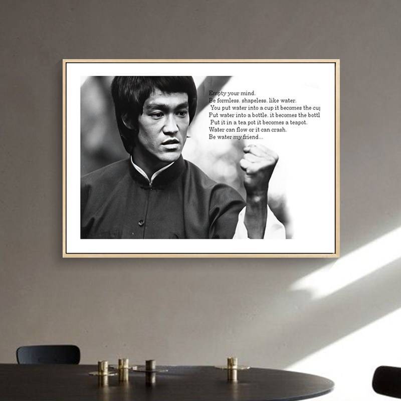 Bruce Lee Retro Vintage Poster Không Khung Tranh Vải Chống Thấm Nước, Kung Fu Ngôi Sao Treo Tường Nghệ Thuật Cho Phòng Khách Phòng Tập Gym Quyền Anh Câu Lạc Bộ Thanh Trang Trí