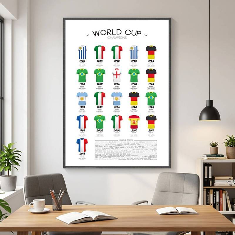World Cup Bóng Đá Thể Thao Poster Không Khung Tranh Vải Chống Thấm Nước, Nghệ Thuật Treo Tường Theo Chủ Đề Bóng Đá Cho Phòng Khách Phòng Ngủ Ký Túc Xá Thanh Cafe Trang Trí