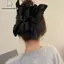 Tweed Kẹp Tóc Satin Nơ Cao Cấp Cho Nữ - Shark Clip