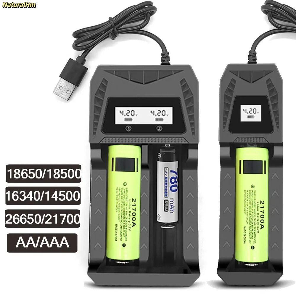 Bộ sạc pin Lithium USB 18650 LCD 1/2 khe, đế sạc nhanh đa năng