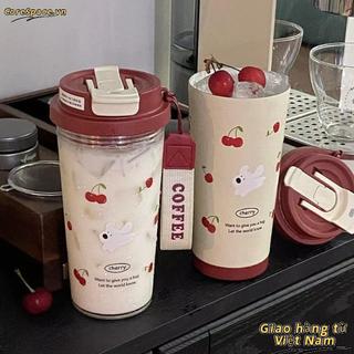 [Giao hàng từ Việt Nam] Cốc nước CORESSPACE, Bình nước dung tích lớn 550ml, Dây đeo chống rò rỉ dễ thương Cốc nhựa uống đôi dành cho học sinh