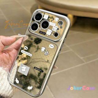 Ốp Lưng Cho IPhone 16 11 15 17 12 13 14 Pro Max 7 15 16 8 Plus XR XS MAX Vỏ gương hình chó con chấm bi đơn giản
