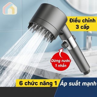 Đầu vòi hoa sen áp lực cao 3 chế độ phun Massage bằng thép không gỉ Phòng tắm tiết kiệm nước