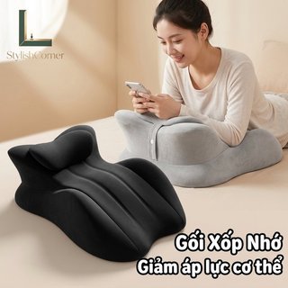 Gối Memory Foam Prone Hỗ trợ cổ tiện dụng Đệm giảm đau khi chơi game có thể điều chỉnh chiều cao