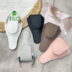 1PC Khóa Phong Cách Chữ V Kéo Da PU Túi Bảo Vệ Móng Tay Viền Bao Da Dụng Cụ Làm Móng Tay [Mới]