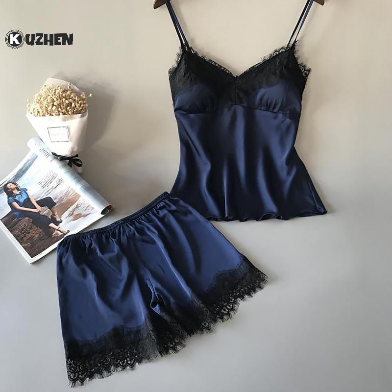 KUZHEN Bộ Đồ Ngủ Gợi Cảm Ren V-Ne, Phù Hợp Hàng Ngày