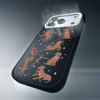 CASECASE X Puppy & Bow Case White Camera Ring Edition Matte Black Hard Hút Từ Tính Tác Động Dành Cho Apple IPhone 13 14 15 16 17 Pro Max Air Plus Có Hộp