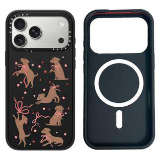 CASECASE X Puppy & Bow Case White Camera Ring Edition Matte Black Hard Hút Từ Tính Tác Động Dành Cho Apple IPhone 13 14 15 16 17 Pro Max Air Plus Có Hộp