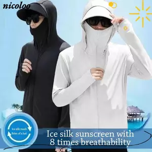 Quần áo chống nắng mùa hè NICOLOO, Áo khoác dài tay che đậy thoáng khí, Áo gió chống nắng dài tay đi xe đạp ngoài trời dành cho nam giới