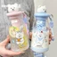 Dễ Thương Gấu Cốc Nước Học Sinh Di Động Chống Sốc Ống Hút Cốc Giá Trị Cao Trái Tim Cô Gái Tritan Chất Liệu Cốc Nhựa