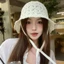 Mũ chống nắng CATMALLER88, Mũ xô nữ mỏng thoáng khí, Dây chống gió phong cách Nhật Bản Họa tiết rỗng màu trơn Mũ ngư dân ngoài trời Mùa hè Sử dụng cho nữ