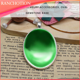 6 Chiếc Vintage Phong Cách Mặt Dây Chuyền Đế Thủy Tinh Vòng Cổ Mặt Dây Chuyền Phụ Kiện Hình Bầu Dục Pha Lê Viền Làm Đồ Trang Sức