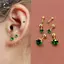 1 Đôi Bông Tai Tragus Xanh Tròn Nhỏ Nhỏ Lùm Xuyên Sụn Stud Xoắn Trang Sức Cz Barbell Khuyên Tai Mới