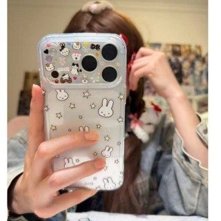 Dễ Thương Ngôi Sao Thỏ Động Vật Trường Hợp Điện Thoại Cho iPhone 17 16 15 14 13 12 11 Pro Max X XR XS Max