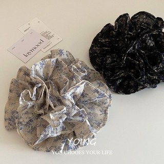 Yoing / Retro Tính Khí Hoa Bốn Lớp Scrunchy Buộc Tóc Nữ Cao Cấp Thời Trang Đầu Bóng Dây Buộc Đầu Đuôi Ngựa Mũ Đội Đầu
