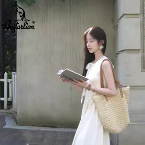 Túi rơm dung tích lớn Niche Túi đeo vai đi lại phù hợp với mọi phong cách bên bờ biển đi nghỉ mát bãi biển Wo