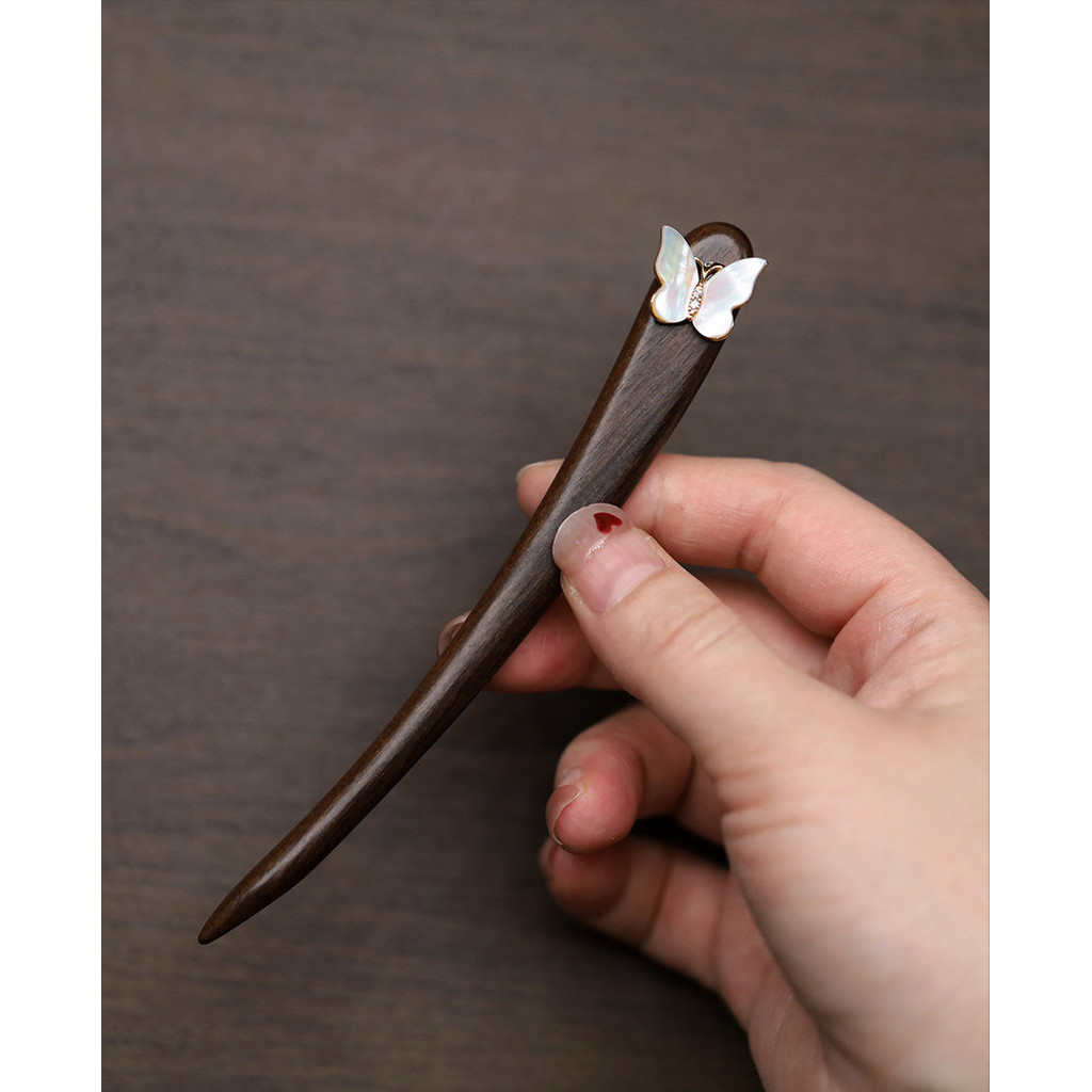 WHX-13cm / 15cm Gỗ Đàn Hương Kẹp Tóc Bướm Kẹp Tóc Mới Trung Quốc Cổ Phong Cách Hàng Ngày Tất Cả Trận Đấu Đĩa Phụ Kiện Tóc Sườn Xám Hanfu Phụ Kiện