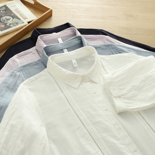 [Sẵn Sàng] Áo Sơ Mi Nữ 100% Sợi Cotton Cao Cấp Mới, Phối Ren Màu Trơn Rời Áo Sơ Mi Tay Ngắn