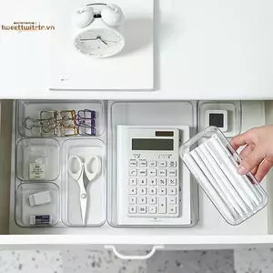 TRTR 1PC Để Bàn Ngăn Kéo Tổ Chức Văn Phòng Phẩm Hộp Bảo Quản Nhựa Trang Điểm Bảo Quản Trong Suốt Hộp Bảo Quản VN