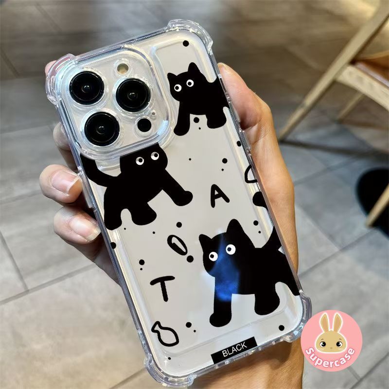 Ốp Điện Thoại Mèo Trắng Hoạt Hình Cho Huawei Nova 15 14 13 12 Pro Lite 13i 12S 12i 11i 11 Ultra 10 SE 10Z 9 8 7 Pro 6 SE 8i 7i 5G 4G Vỏ Trong Suốt Dễ Thương Bốn Góc Mềm Nắp lưng