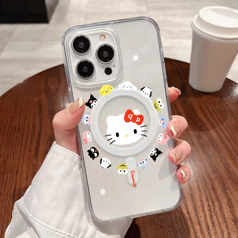 Ốp lưng iPhone họa tiết Hello Kitty hỗ trợ sạc không dây từ tính - iP 7/8/X/XS/XR/11/12/13/14/15/16/17/Plus/Air/Pro/Max