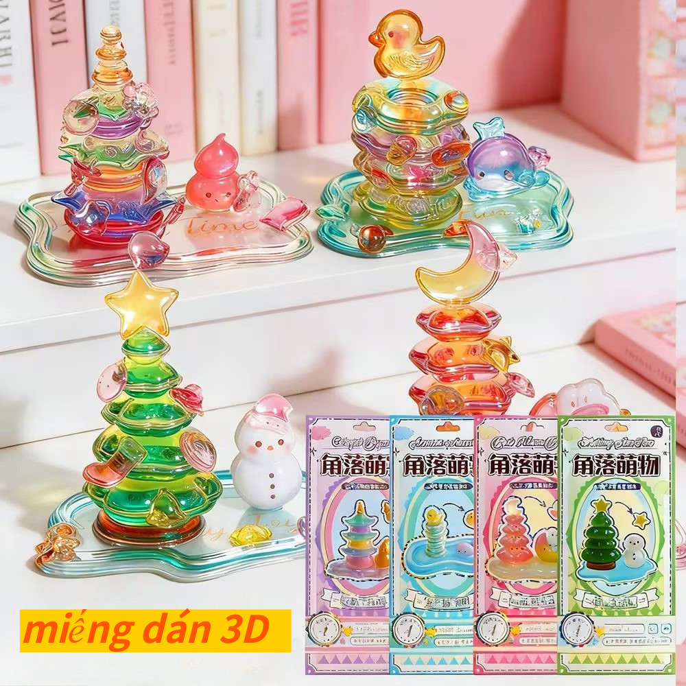 ⚡🚚(giao Hàng 24h) 3D Dập Nổi Xếp Chồng Dán Hoạt Hình Đa Cảnh Trang Trí Dán Trẻ Em Giảm Xếp Chồng Đồ Chơi Dán