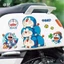 Xe Máy Điện Xe Máy Dán Xe Hoạt Hình Độc Đáo Doremon Cửa Sổ Cơ Thể Trầy Xước Chặn Miếng Dán Trang Trí