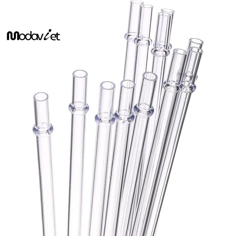 [modavietnamshop] Ống hút nhựa lấp lánh trắng 9 inch 10 chiếc, tái sử dụng dài, dùng cho cốc