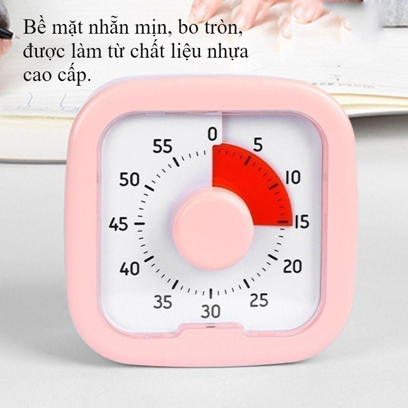 Đồng hồ báo thức có chân đế, nhắc nhở tự kỷ luật 60 phút và hẹn giờ im lặng tiện lợi.