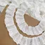 3.5cm Rộng Trắng Nguyên Chất Cotton Thêu Ren Quần Áo Váy Xù DIY Handmade Ren Phụ Kiện 5.7